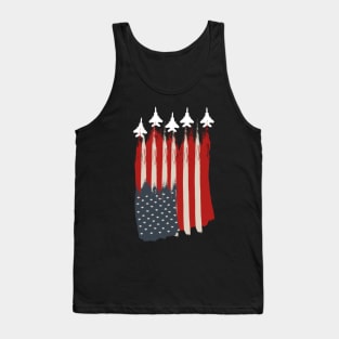 american flag and patriotic jets..4th of july gift Tank Top